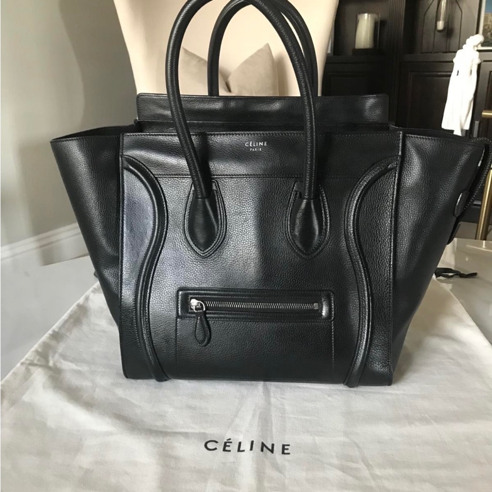 Celine MINI LUGGAGE HANDBAG IN DRUMMED CALFSKIN